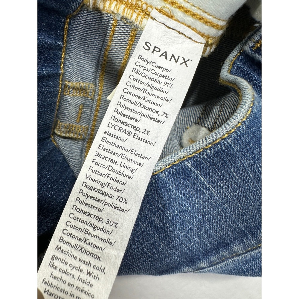 New Spanx Seamed Front Wide Leg Jeans 2X Tall Vintage Indigo Pull On Shapewear - Picture 11 of 11